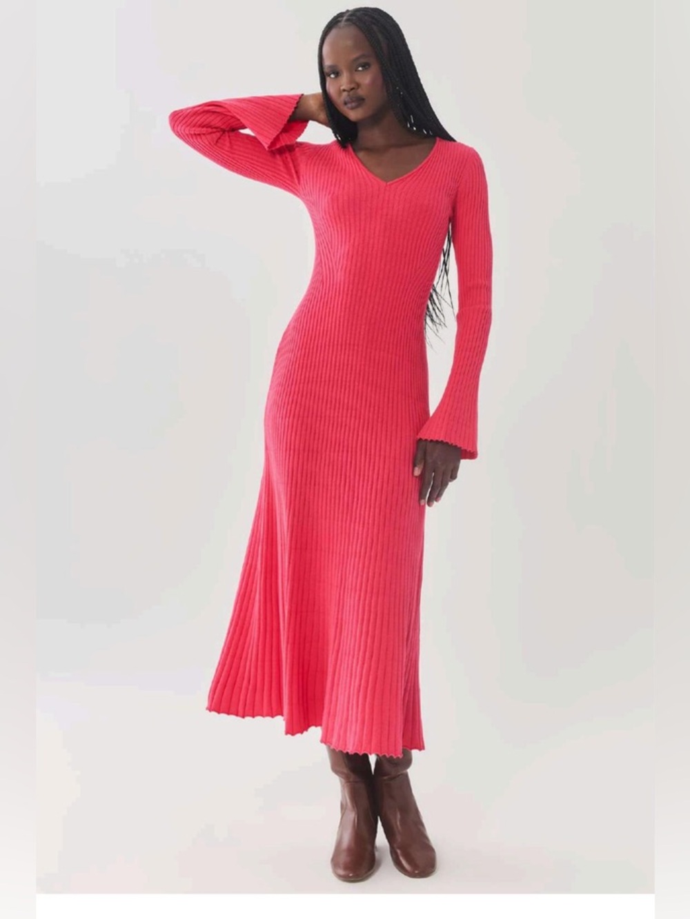 NWT Hutch Isa Pink Knit Sweater Dress Sample S